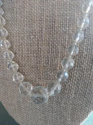 Elegant Vintage Faceted Crystal Bead Graduate Necklace 18  Art Deco Choker • $15.50