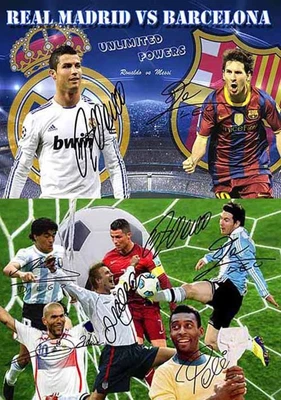 $18.95 • Buy Lionel Messi Christiano Ronaldo Soccer Football Autograph Signed 2 X A4 Poster