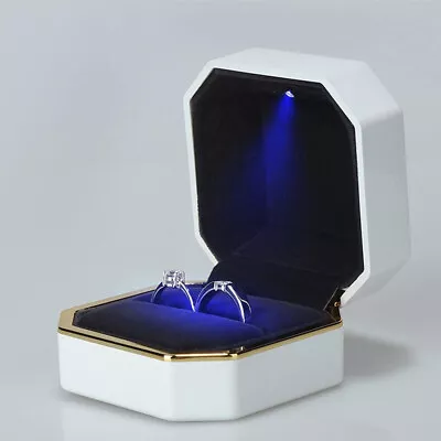 Luxury Ring Box With LED Light Wedding Ring Case Jewelry Gift For Engagement • $15.51