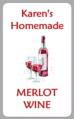 X21 Red Merlot Wine Labels Homemade Homebrew Gift Drink Stickers Personalised • £2.70