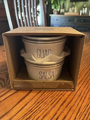 Mudpie 2 Piece Ceramic Salsa And Guac Serving Bowls New In Box • $10