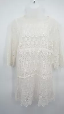 4Love And Liberty Johnny Was Top Women's Size Small Lace Sheer Tunic 3/4 Sleeve • $59.95