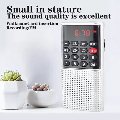 Mini Portable LCD Digital FM Radio Speaker USB SD TF Card Mp3 Speaker Player • $19.43