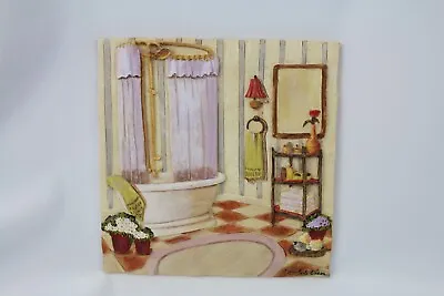 C Winterle Olson 3D 5.5” X 5.5” Wall Art Resin Plaque Painting Bathroom • $19.97