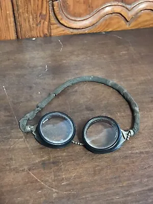 Vintage WWII Willson Motorcycle Aviator Pilot Goggles Eyeglasses Steampunk Rare! • $38