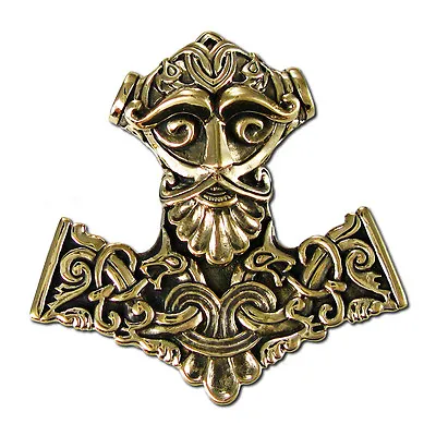 Bronze Thors Hammer Mjolnir Pendant Dryad Design | Asatru Norse Viking Runes • $59.99