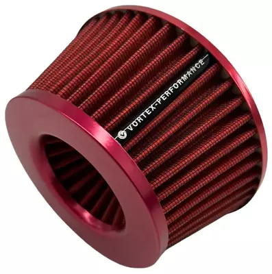 Small Short Cone Air Filter 3 3.5 4 Inch Inlet Adjustable Slim RED • $26.99