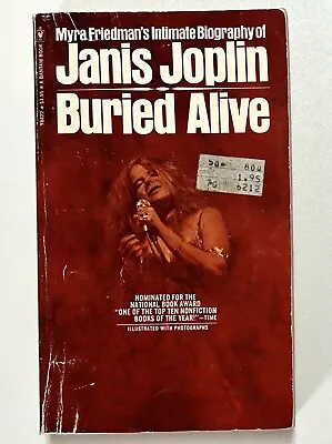 Janis Joplin Buried Alive Myra Friedman 1974 Vintage Paperback Bantam Book • $10.95