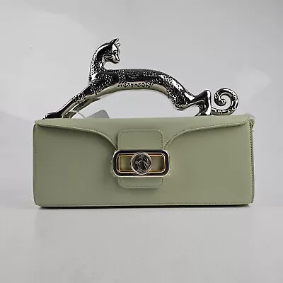 Lanvin Cat Sage Green Leather Top Handle Pencil Box Bag • £1846.44