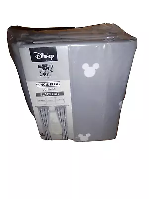 Disney Mickey Mouse BLACKOUT Pencil Pleat Curtains GREY & WHITE  66 X 90  *NEW* • £41.99