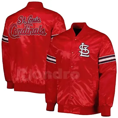 St. Louis Cardinals MLB Satin Red Varsity Jacket Full-Snap With Embroidery Logos • $85