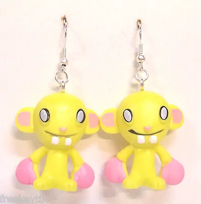 Harajuku Japan The Gooli Monsters Yellow Boxer Mini Art Toys 2  Dangle Earrings • $7.95