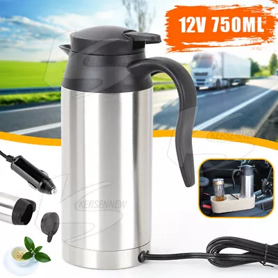 12V 750ml Stainless SUS304  Electric Kettle Pot Car Travel Portable Water Heater • £12.99