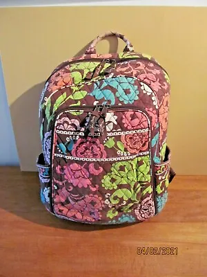 Vera Bradley Backpack Lola Floral Pink Blue Green White Brown Laptop 15  • $19