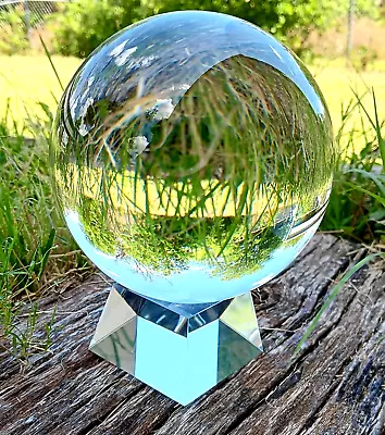 K9 Clear Crystal Sphere Ball 130mm With Crystal Stand Meditation Healing • $39