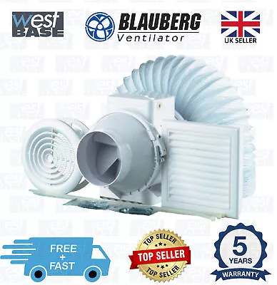 Blauberg Turbo Bathroom Shower Fan Kit 100mm With Timer Extractor Fan • £59.85