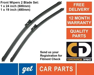 Mercedes-Benz A Class Front Wiper Blade Set 600mm 475mm 24  19  2015 Onwards • £17.30