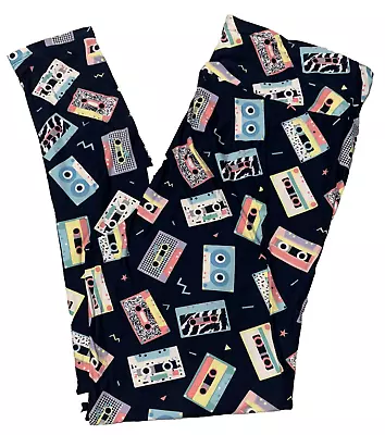 LuLaRoe Womens Leggings Size TC Cassette Tapes Retro 80s Walkman Tall Curvy NWT • $25