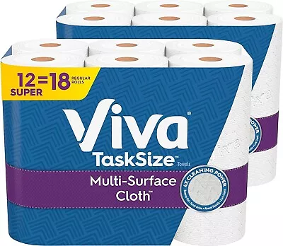 Viva Multi-Surface Cloth Paper Towels Task Size 12 Super Rolls 2 Packs Of 6 • $25.94