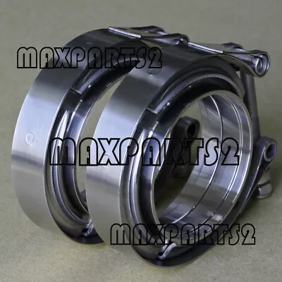 $26.99 • Buy 2.5inch Stainless Steel V-Band Clamp SS 304 M/F Flange Vband Exhaust Downpipe X2