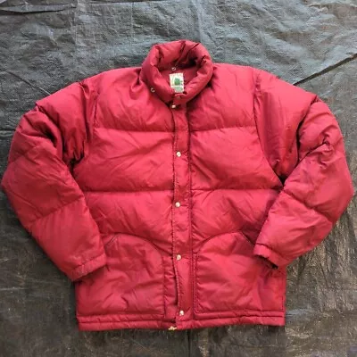 Vintage Sierra Designs Quilted Puffer Down Jacket Men’s M Red Made In USA • $95