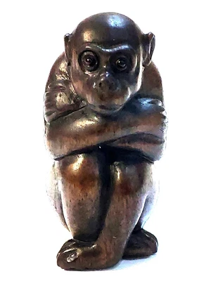 £27.59 • Buy M8227 - Collectible 20 Years Old 2  Hand Carved Ironwood - Monkey Thinking