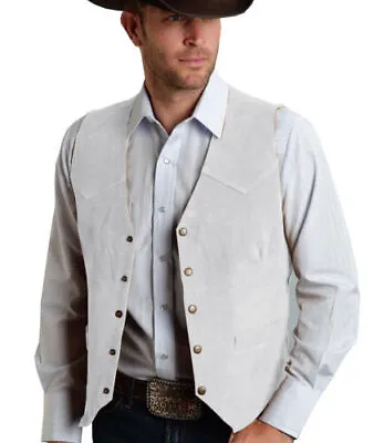 Mens West Cowboy Vests Vintage Farmer Hunting Fishing Waistcoat Large XL XXL 3XL • $26.02