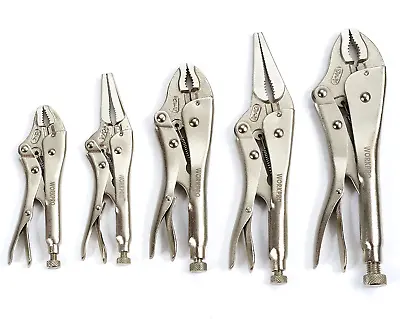 Locking Pliers Vice Grip 5 Piece Assorted Tools Vise Jaw Clamp Hand Tool Set NEW • $31.89