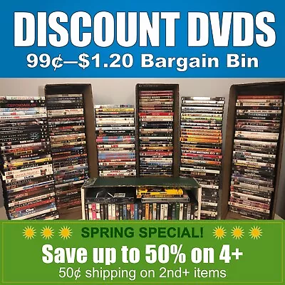 DISCOUNT DVDS (99¢-$1.20 P Thru Z)  **BUNDLE SAVINGS & SHIPPING DISCOUNTS** • $1.20