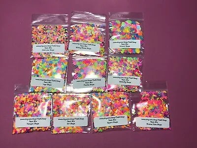 Solvent Resistant Butterfly Hexagon Square Lego Musical Note Neon Shaped Glitter • $14.99