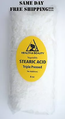 Stearic Acid Vegetable Triple Pressed 100% Pure Pastilles Beads 8 Oz • $6.89