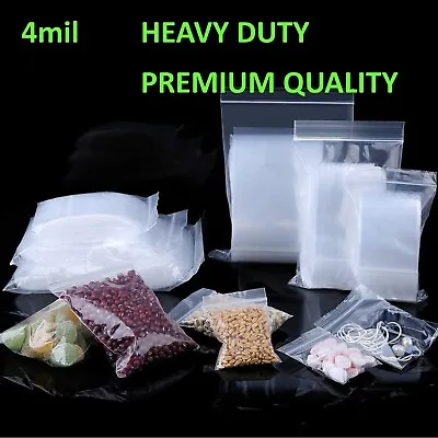 Clear Reclosable Zip Seal 4Mil Lock Top Bags Heavy Duty Plastic 4 Mil Baggies • $250.08