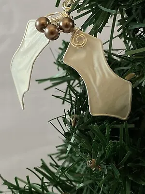 1  White Handmade Unusual Holly Christmas Tree Decoration Gift • £8.50