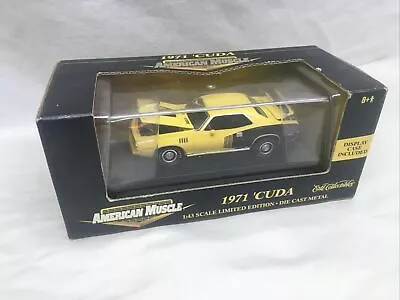 ERTL Collectibles 71 Plymouth Hemi Cuda Yellow 1971 MOPAR American Muscle 1:43 • $15.99