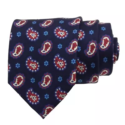 $15.78 • Buy Jos. A. Bank RESERVE 100% Silk Men's Necktie Navy Blue Red Paisley Designer Tie