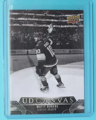 2023-24 Upper Deck NHL B/W CANVAS Card Matty Beniers C186 Seattle Kraken • $1.79