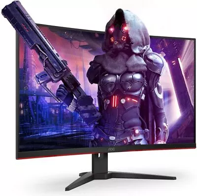 AOC G2 Series CQ32G2SE/BK 32 Inch QHD VA LCD Curved Gaming Monitor - Black/Red • £219