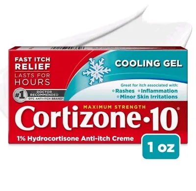 Cortizone-10 Maximum Strength 1% Hydrocortisone Anti-Itch Cooling Relief Gel NEW • $13.99