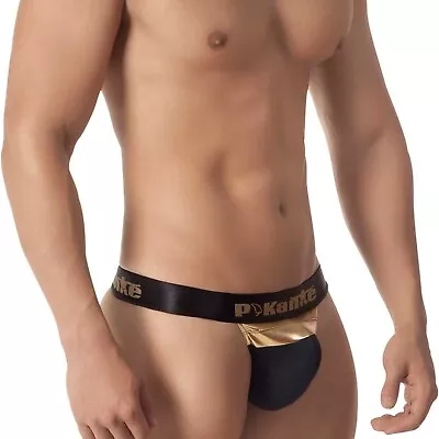 Pikante Men PIK 8020 Sweet Underworld Thong- Gold/Black Medium • $18.84