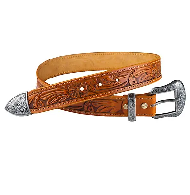 Premium Western Belt Hallamarked Decorated Clasp And Belt Tip S - 2XL • £64.48