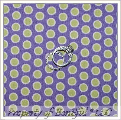 BonEful Fabric Cotton Quilt Purple Green Baby Polka Dot Stripe Summer SALE SCRAP • £0.47