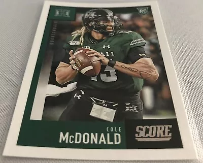 2020 Panini Score Football Cole McDonald Hawaii Rainbow Warriors Rookie #355 • $0.99