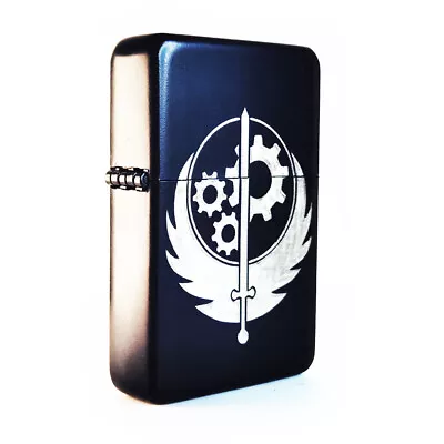 BRAND NEW -  DESIGNED BRUSHED STYLED CIGARETTE PETROL LIGHTER - Brotherhood Vari • £12.99