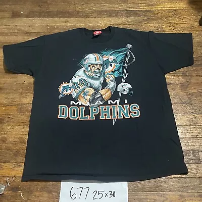 Vintage Miami Dolphins NFL T Shirt Size XXL Y2K Anvil  • $30