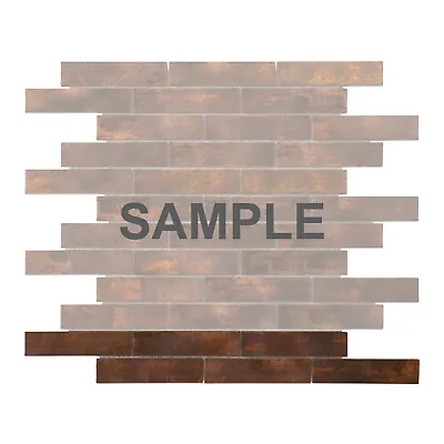 Antique Copper Color Metallic Metal 2/3 Offset Linear Mosaic Tile Backsplash • $3.99