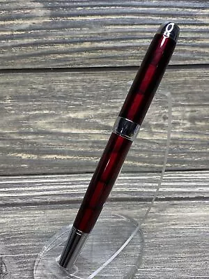 Vintage Red Marble Silver Ink Pen  • $17.99