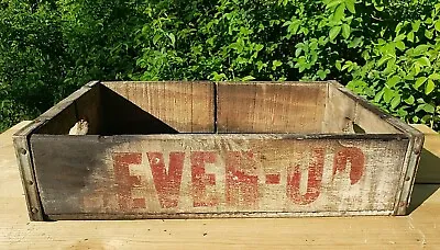 Vintage Seven-Up Wooden 7-Up Soda Pop Crate Carrier Box Case Wood White & Red • $26.95