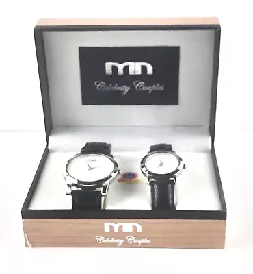 Mark Naimer Celebrity Couples Watch Set Black Leather Strap • $39.99