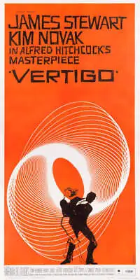 1958 VERTIGO VINTAGE ALFRED HITCHCOCK MOVIE POSTER PRINT STYLE E 36x14 9MIL  • $34.95