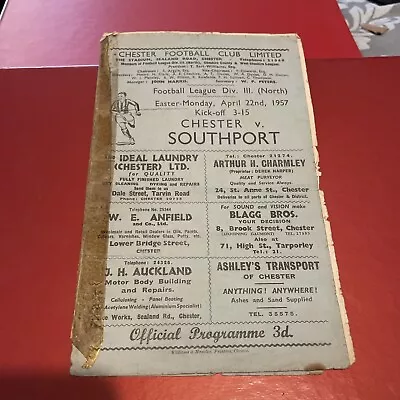 £1.99 • Buy Chester Fc V Southport  1956/7 Football Match Programme